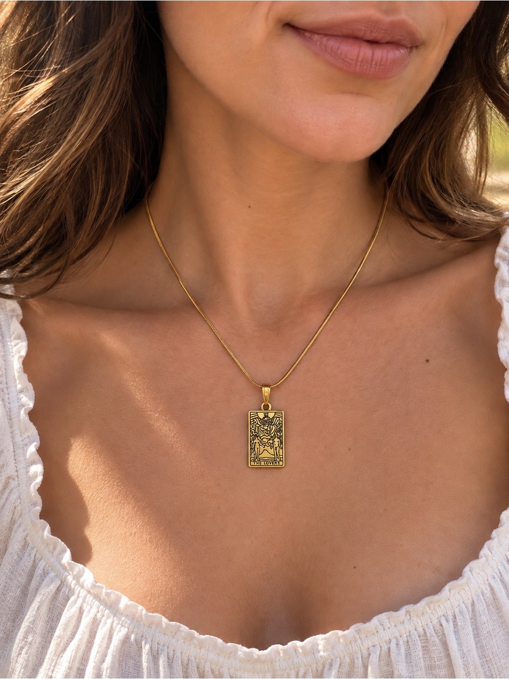 The Lovers ✨ Tarot Card Necklace - Picture 3 of 10